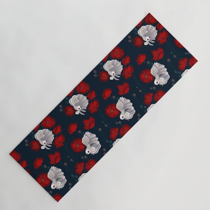 Bettas and Poppies Yoga Mat Gallery Image 1