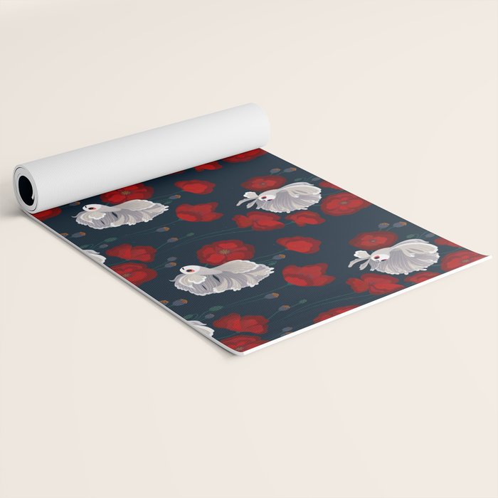 Bettas and Poppies Yoga Mat Gallery Image 2