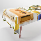 Tiger Reserve Villa | Bohemian Tropical Jungle Décor | Pastel Honeymoon Couple Love Wildlife Tablecloth Gallery Image 1