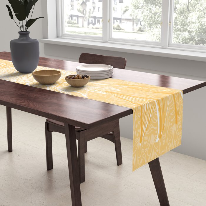 Mandala, Sunflower Prints, Yellow Table Runner Gallery Image 2