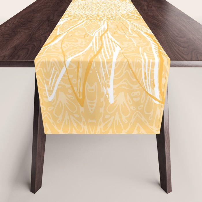 Mandala, Sunflower Prints, Yellow Table Runner Gallery Image 1