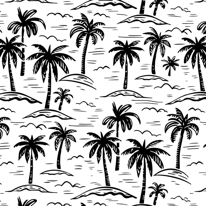 Black and white palm tree beach doodle pattern Coffee Mug Gallery Image 2