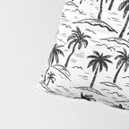 Black and white palm tree beach doodle pattern Pillow Sham Gallery Image 4
