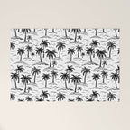 Black and white palm tree beach doodle pattern Welcome Mat Gallery Image 1