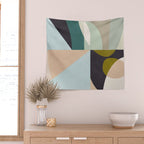 shapes geometric art mid century Wall Tapestry Gallery Image 2