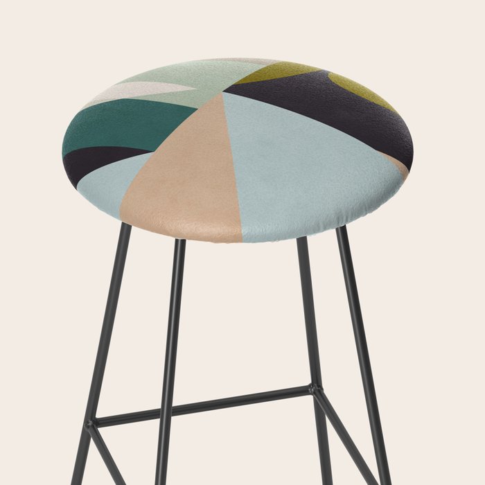 shapes geometric art mid century Stool Gallery Image 2