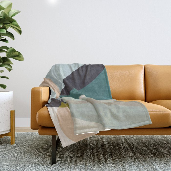 shapes geometric art mid century Throw Blanket Gallery Image 1