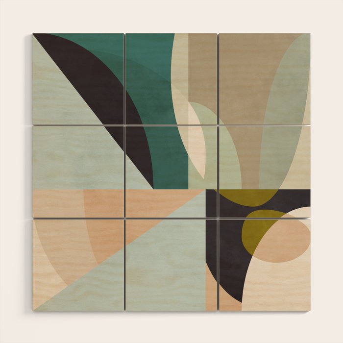 shapes geometric art mid century Wood Wall Art Gallery Image 1