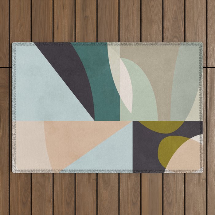 shapes geometric art mid century Outdoor Rug Gallery Image 1