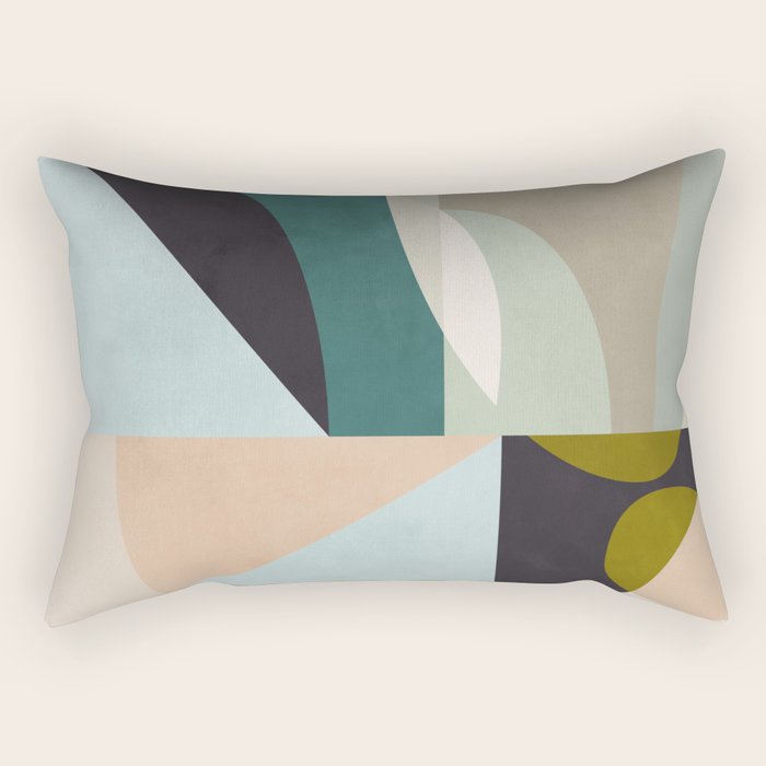shapes geometric art mid century Rectangular Pillow Gallery Image 2