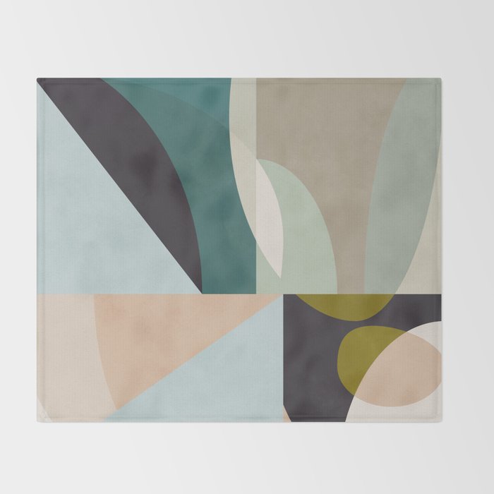 shapes geometric art mid century Throw Blanket Gallery Image 2