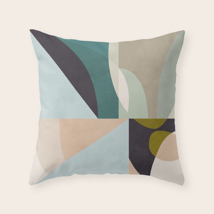 shapes geometric art mid century Throw Pillow Gallery Image 6