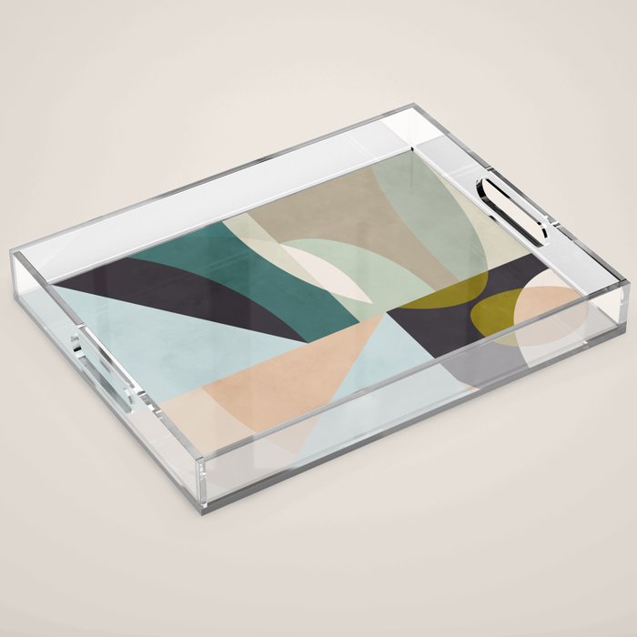shapes geometric art mid century Acrylic Tray Gallery Image 1