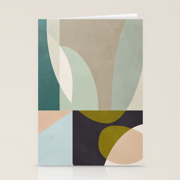 shapes geometric art mid century Stationery Card Gallery Image 1