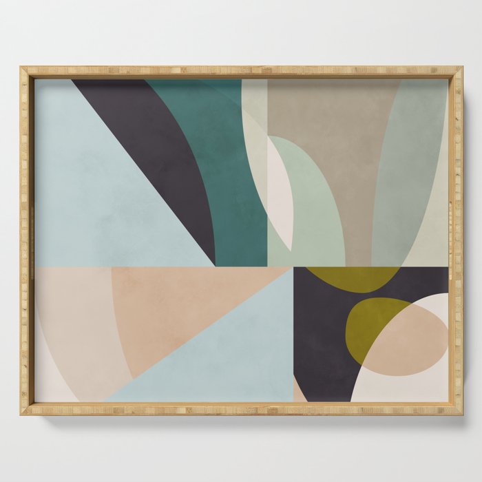 shapes geometric art mid century Serving Tray Gallery Image 1