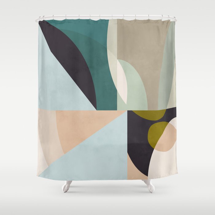 shapes geometric art mid century Shower Curtain Gallery Image 1