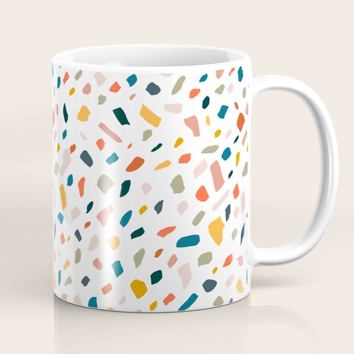 Terrazzo, Abstract Quirky Shapes Bohemian Modern Pattern Confetti Celebration Random Colorful Shapes Coffee Mug Gallery Image 1
