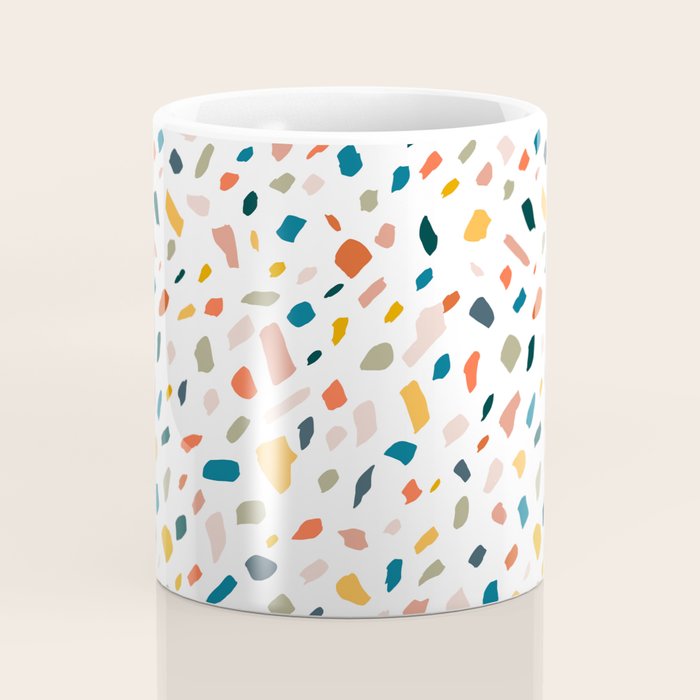 Terrazzo, Abstract Quirky Shapes Bohemian Modern Pattern Confetti Celebration Random Colorful Shapes Coffee Mug Gallery Image 4