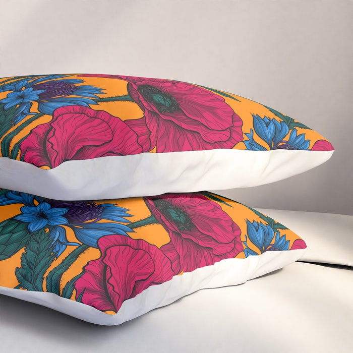 Red poppies and blue cornflowers Pillow Sham Gallery Image 3