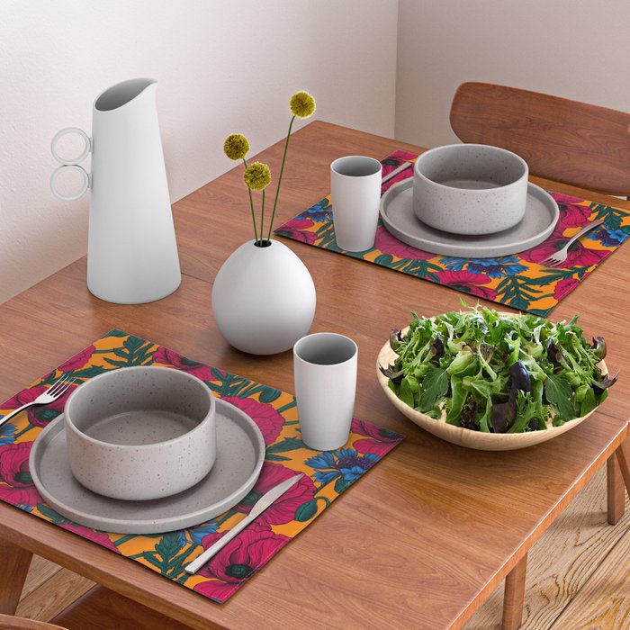 Red poppies and blue cornflowers Placemat Gallery Image 2