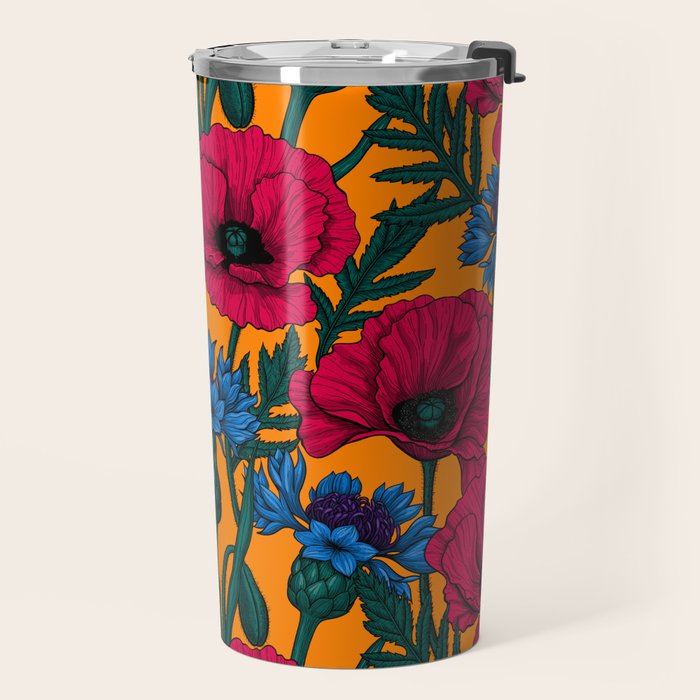Red poppies and blue cornflowers Travel Mug Gallery Image 2
