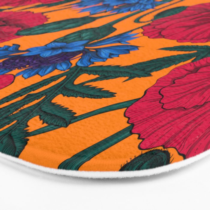 Red poppies and blue cornflowers Bath Mat Gallery Image 3