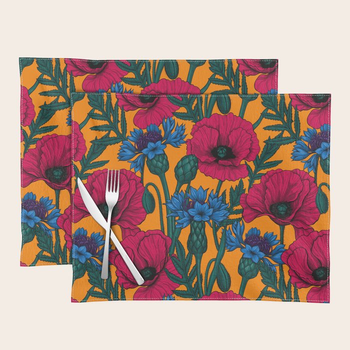 Red poppies and blue cornflowers Placemat Gallery Image 1