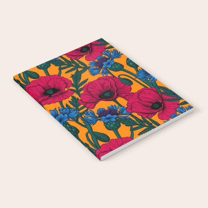 Red poppies and blue cornflowers Notebook Gallery Image 1
