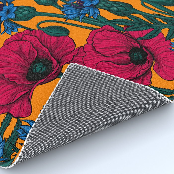 Red poppies and blue cornflowers Rug Gallery Image 4