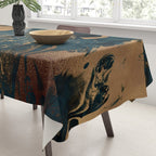 Emerald Indigo And Copper Glamour Marble Tablecloth Gallery Image 3