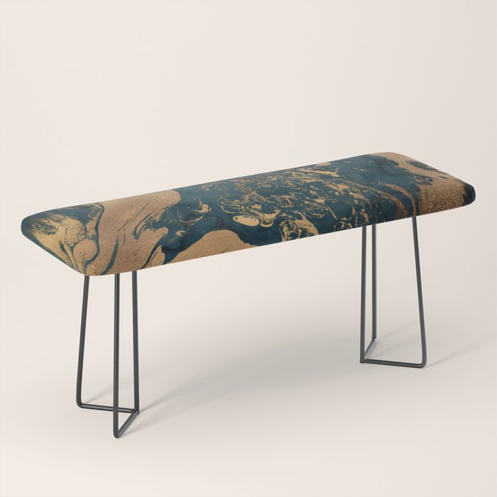 Emerald Indigo And Copper Glamour Marble Bench Gallery Image 1