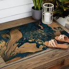 Emerald Indigo And Copper Glamour Marble Outdoor Rug Gallery Image 2