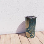 Emerald Indigo And Copper Glamour Marble Travel Mug Gallery Image 4