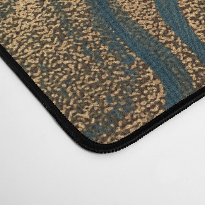 Emerald Indigo And Copper Glamour Marble Desk Mat Gallery Image 4