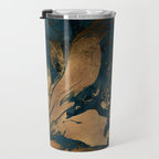 Emerald Indigo And Copper Glamour Marble Travel Mug Gallery Image 3