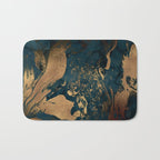 Emerald Indigo And Copper Glamour Marble Bath Mat Gallery Image 1