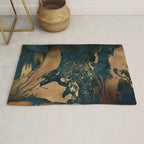 Emerald Indigo And Copper Glamour Marble Rug Gallery Image 1