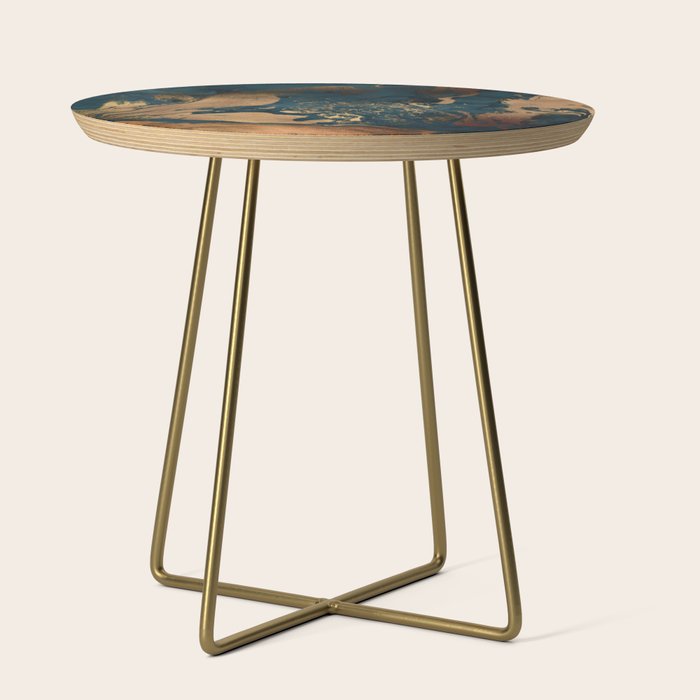 Emerald Indigo And Copper Glamour Marble Side Table Gallery Image 1