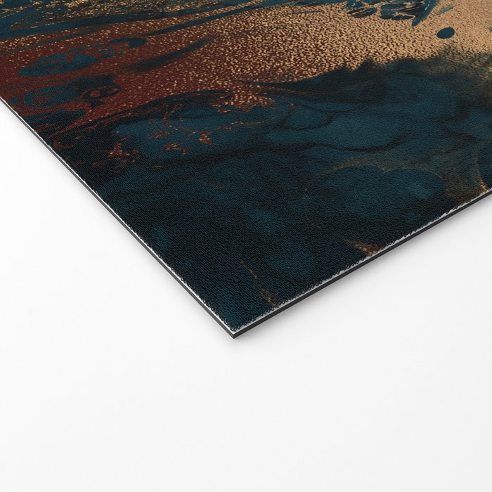 Emerald Indigo And Copper Glamour Marble Welcome Mat Gallery Image 2