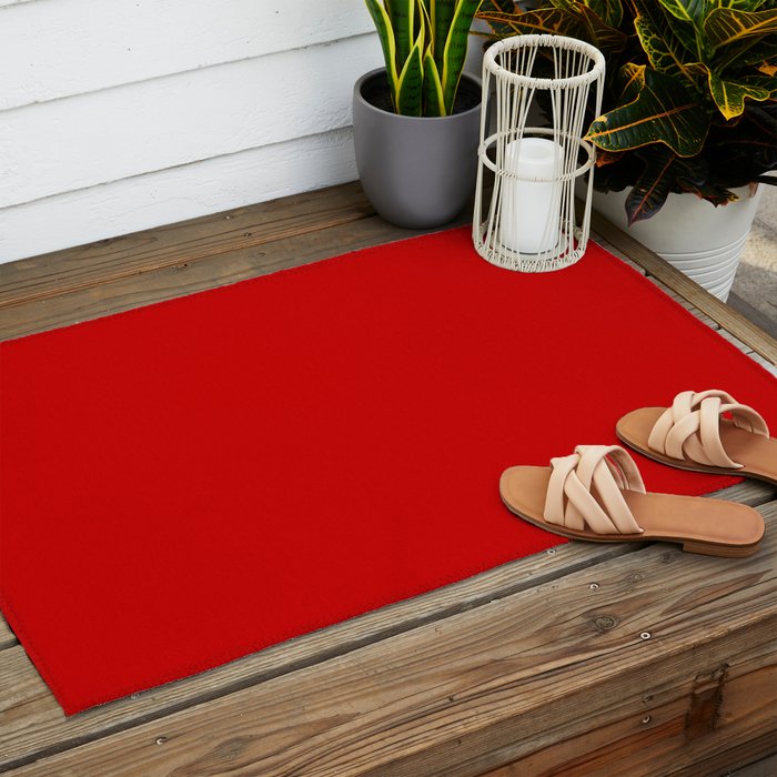 Bright red Outdoor Rug Gallery Image 2