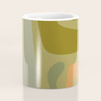 Mid Century Modern Kwaito Abstract Pattern in Vintage Olive Green and Cantaloupe Orange Coffee Mug Gallery Image 4