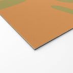 Mid Century Modern Kwaito Abstract Pattern in Vintage Olive Green and Cantaloupe Orange Welcome Mat Gallery Image 2
