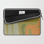 Mid Century Modern Kwaito Abstract Pattern in Vintage Olive Green and Cantaloupe Orange Laptop Sleeve Gallery Image 2