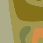Mid Century Modern Kwaito Abstract Pattern in Vintage Olive Green and Cantaloupe Orange Coffee Mug Gallery Image 2