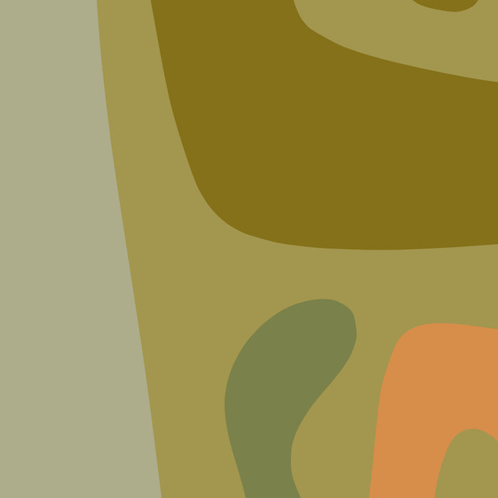 Mid Century Modern Kwaito Abstract Pattern in Vintage Olive Green and Cantaloupe Orange Coffee Mug Gallery Image 2