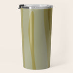 Mid Century Modern Kwaito Abstract Pattern in Vintage Olive Green and Cantaloupe Orange Travel Mug Gallery Image 3