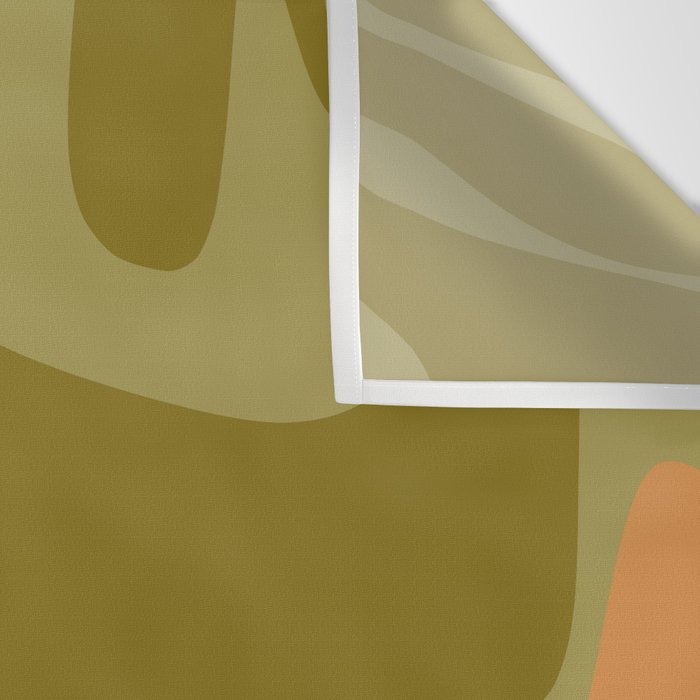 Mid Century Modern Kwaito Abstract Pattern in Vintage Olive Green and Cantaloupe Orange Wall Tapestry Gallery Image 3