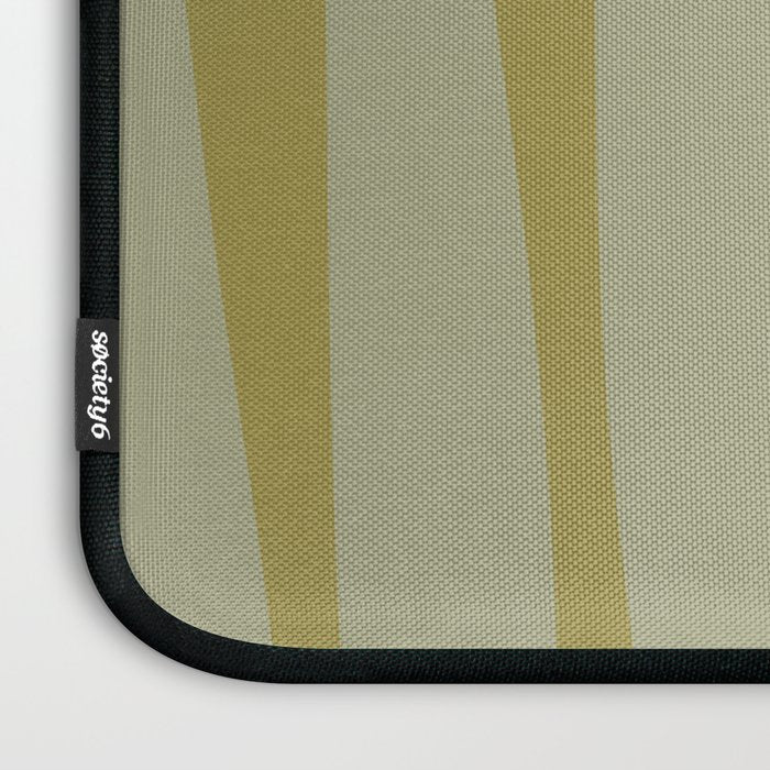 Mid Century Modern Kwaito Abstract Pattern in Vintage Olive Green and Cantaloupe Orange Laptop Sleeve Gallery Image 3