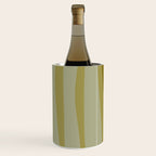 Mid Century Modern Kwaito Abstract Pattern in Vintage Olive Green and Cantaloupe Orange Wine Chiller Gallery Image 2