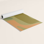Mid Century Modern Kwaito Abstract Pattern in Vintage Olive Green and Cantaloupe Orange Yoga Mat Gallery Image 2